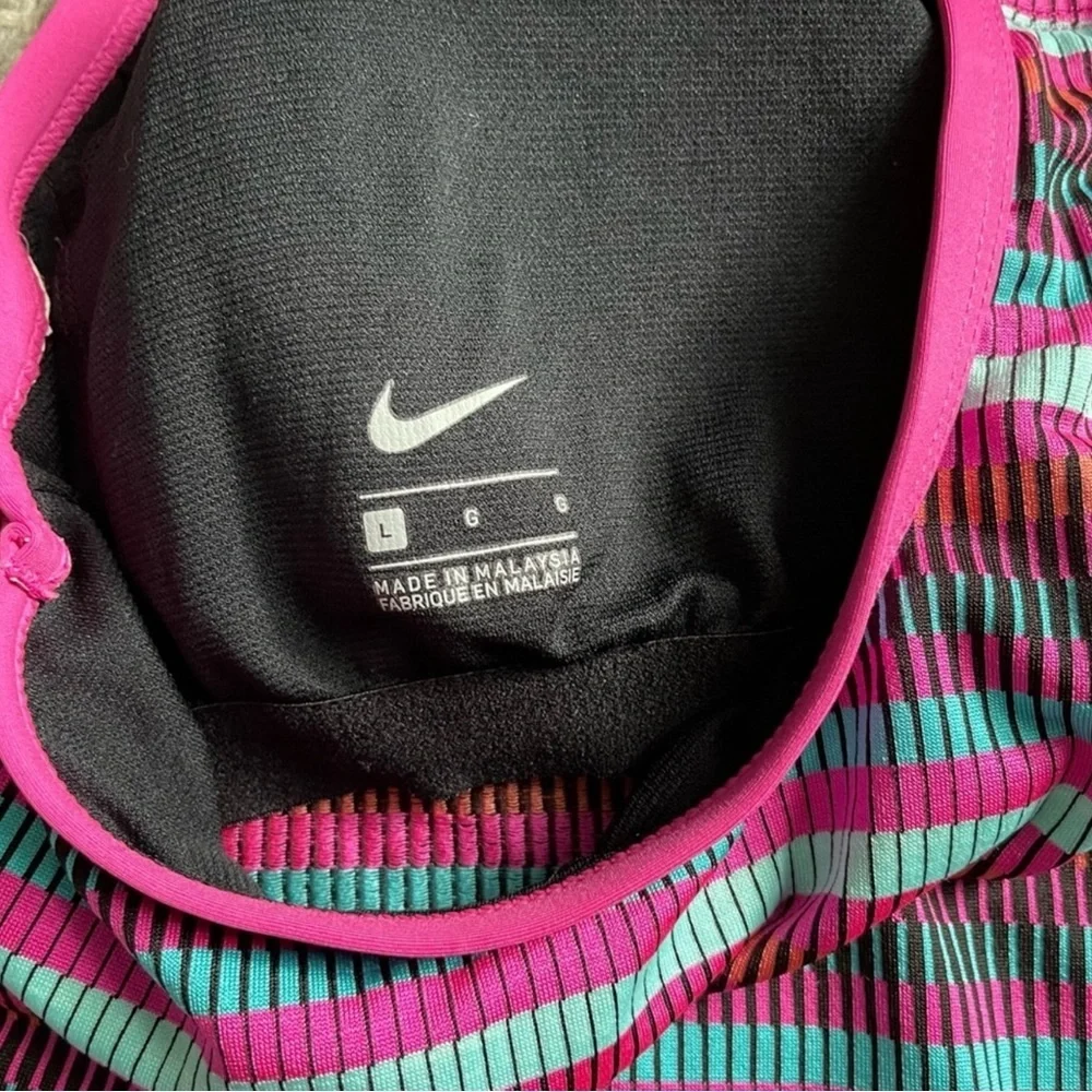 Nike womens Racerback Pink Stripe‎ Tankini top Size Large - Picture 7 of 7